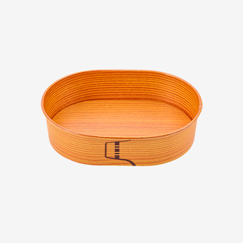 K9161W1 ペーパーコップ 楕円16×12 〔わっぱ柄〕